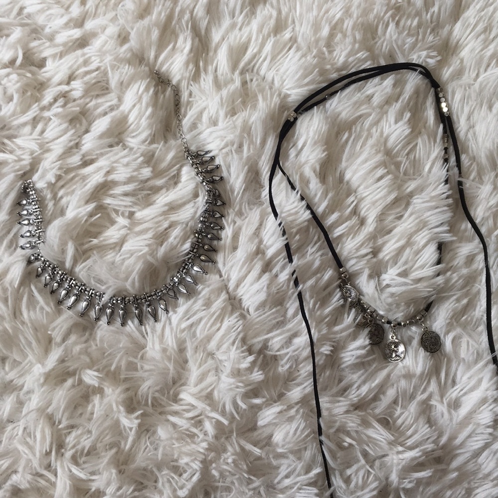 Silver and black necklace/choker